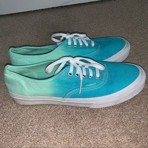Women’s Blue and Green Ombré Vans
